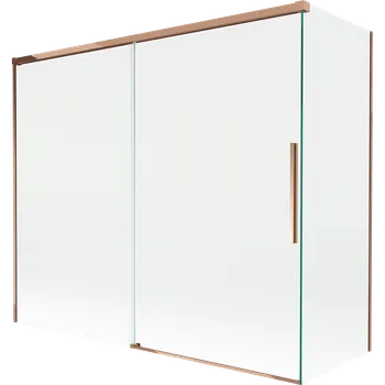 Vanová zástěna Mexen Rox 2dílná sprchová zástěna na vanu, roztažitelná 180 + 80 x 150 cm, transparentní, růžové zlato - 8C9-180-080-60-00 Vanové zástěny