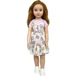 Chodící panenka v květinových šatech 70 cm