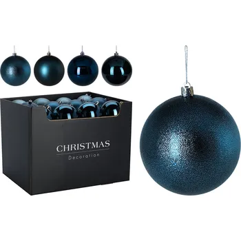 Vánoční dekorace Vánoční koule - PP 100 mm / modrá, mix / 1ks