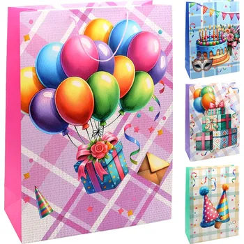 Dárková taška Dárková taška k narozeninám 7206 velikost XL 40 x 15 x 55 cm (mix 4 vzorů)