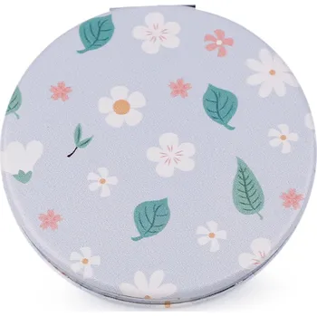 Kosmetické zrcátko Kosmetické zrcátko květy, střední, 4 modrá světlá květy