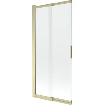 Vanová zástěna Mexen Fox vanová zástěna, dvoukřídlá posuvná 85 x 150 cm, transparentní, kartáčované zlato - 891-085-002-55-00 Vanové zástěny