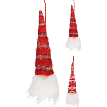 Vánoční dekorace Závěsná dekorace Skřítek s vousy 20 cm (mix 3 vzorů /cena za 1 ks)