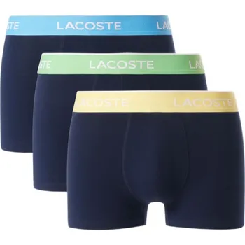 Pánské spodní prádlo Pánské boxerky Lacoste Stretch Cotton Trunks 3P - black Černý (XL)