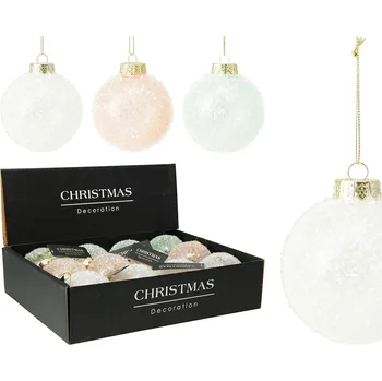 Vánoční dekorace Vánoční kulička 80 mm (mix 3 barev, cena /1 ks)