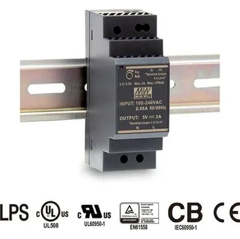 spínaný zdroj MEAN WELL MEANWELL - HDR-30-12 - Průmyslový napájecí spínaný zdroj 12V 30W na DIN