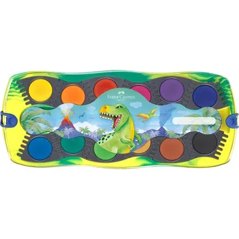 Vodová barva Vodové barvy Faber-Castell stavebnicové 12 barev - Dino