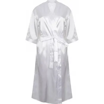 Dámské noční prádlo Towel City Pohodlný dámský saténový župan se ¾ rukávy pro domácí nošení Barva: Bílá, Velikost: XS/S TC054