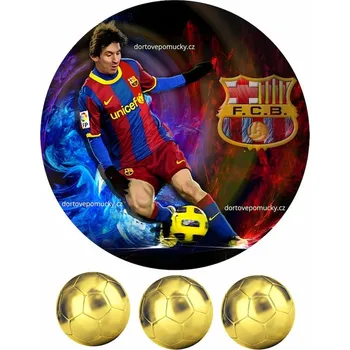 Jedlá dekorace na dort Messi č.2 tisk na jedlý papír 20 cm - Bez úprav / Jedlý papír / Bez decor gelu