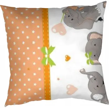 Povlečení Dadka Povlečení bavlněné Sloni oranžoví 40x40 cm povlak