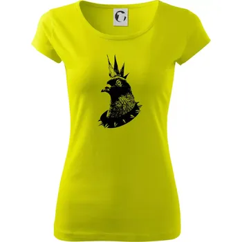 Dámské tričko Holub punk - Dámské triko Pure - M ( Limetková )