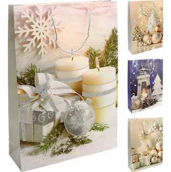 Dárková taška vánoční 2441 velikost XL 40 x 13 x 56 cm (mix 4 vzorů)