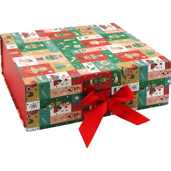 Vánoční dekorace Dárková krabice vánoční s mašlí 33 x 25 x 12 cm - vánoční louskáček