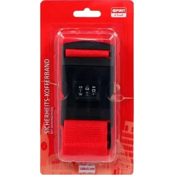 Příslušenství k zavazadlu Popruh na zavazadla se zámkem - červený