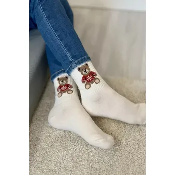 DĚTSKÉ PONOŽKY MEDVÍDEK VE SVETRU 1184.044 ecru 32-34