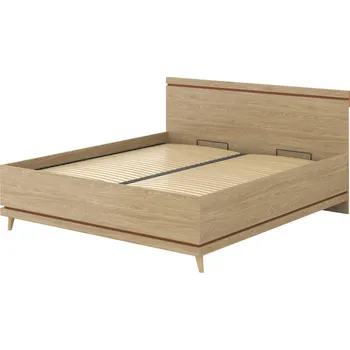 Postel Postel Scandi 180 s úložným prostorem - Helvetia Olejovaný dub / Cihlová 185x100 cm