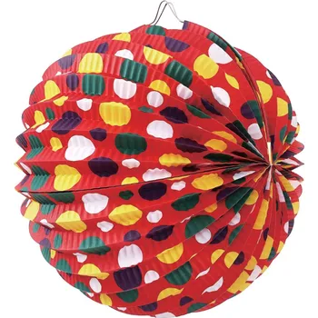 Lampička Lampion kulatý 26x22,5 cm Barevné tečky