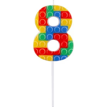 Svíčka Dortová svíčka - číslice "8" Bloky 10,5 cm