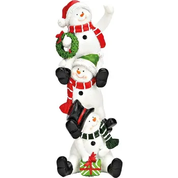 Soška tří sněhuláků 9x8x26 cm