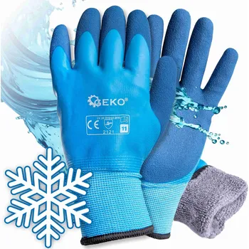 Pracovní rukavice Voděodolné, zimní pracovní rukavice, bavlna - latex, velikost 11 - GEKO