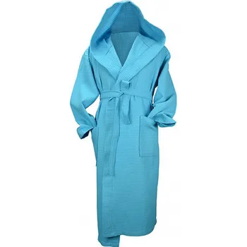 Pánský župan ARTG Župan Robezz s kapucí – vaflová struktura, lehký a savý Barva: modrá azurová, Velikost: XXL AR028