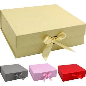 Dárková krabička s mašlí 31,5 x 26 x 10,5 cm (mix 4 barev)