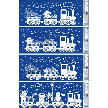 Vánoční dekorace Vánoční okenní fólie se sněhovým efektem Vláček 60 × 22,5 cm (cena je za 1 arch)