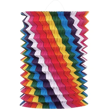 Lampička Lampion válcový 26 cm Barevné Pásy