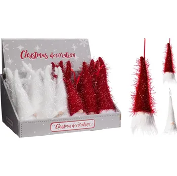 Vánoční dekorace Závěsná dekorace Skřítek s vousy 20 cm (mix 2 barev /cena za 1 ks)