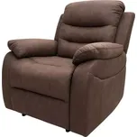Vikio TV relaxační křeslo manuální polohování hnědá látka v dekoru kůže AKR138B-2