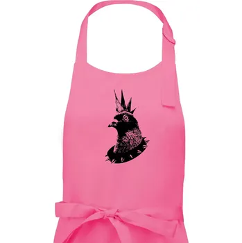 Kuchyňská zástěra Holub punk - Dámská zástěra na vaření - Univerzální velikost ( Růžová )
