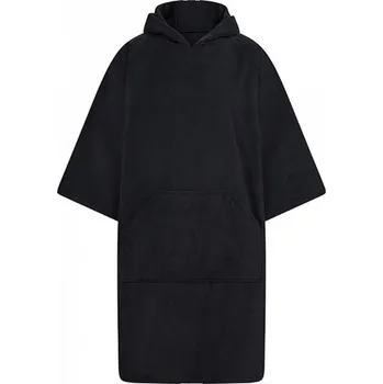 Dámský župan Towel City Měkké savé froté pončo s klokaní kapsou Barva: Černá TC810