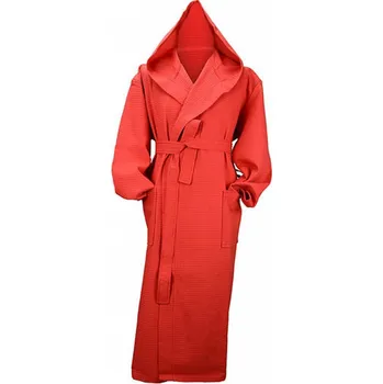 Pánský župan ARTG Župan Robezz s kapucí – vaflová struktura, lehký a savý Barva: červená ohnivá, Velikost: 4XL AR028