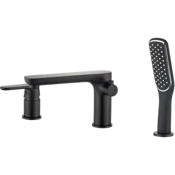 Vodovodní baterie Kuchinox Vanová baterie Dima 3-otvorová se sprchovým setem - BQD_713D, černá mat