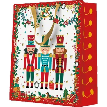 Dárková taška stredne velká - Nutcracker with garlands 20x10x25 cm