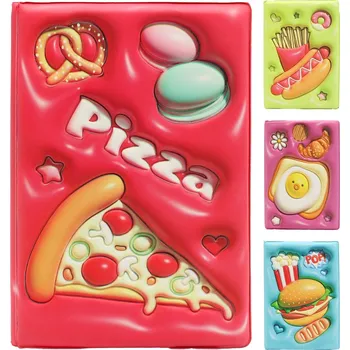 Poznámkový blok / diář A5 /80 listů Fast Food, měkký PU potah (mix 4 vzorů)