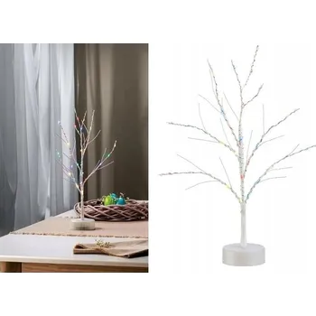 Vánoční dekorace Světelný strom 30 barevných LED diod, bílá dekorace, časovač 45 cm