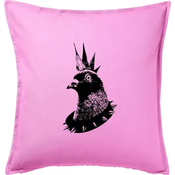 Polštář Holub punk - Polštář 50x50 - 50x50 - Pouze potah ( Růžová )