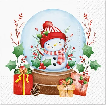 Ubrousky TaT 33x33cm Snowman in a ball