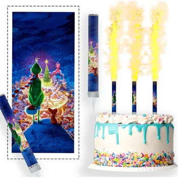 Party dekorace DORTOVÁ FONTÁNA NOVÝ ROK GRINCH SANTA CLAUS PRSKAVKA SVÍČKA NA OSLAVY 12cm