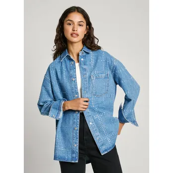 Dámská košile Pepe Jeans dámská denimová košile OVERSHIRT GLITTER 20017167-2142449