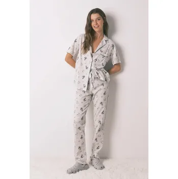 Dámské pyžamo Bavlněné pyžamo women'secret SNOOPY dámské, šedá barva, bavlněné, 3132164 09X, vel. XXL