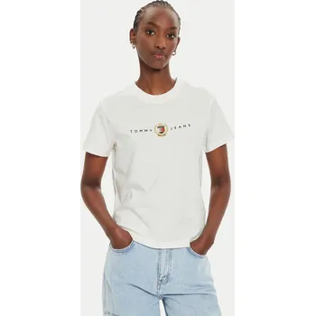 Dámské tričko Tommy Jeans dámské krémové tričko 20007266-8720637226346