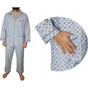 Pánské flanelové pyžamo, rozepínací, bavlněné bavlna Formax M