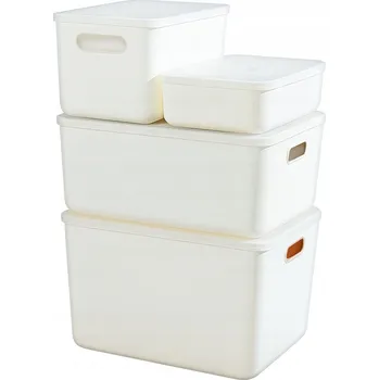 Úložný box Sada 4 plastových úložných boxů – do kuchyně, koupelny i domácnosti