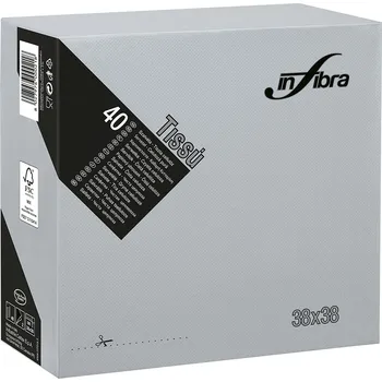 Papírový ubrousek INFIBRA Papírové ubrousky Linea šedá 2vrstvy 38x38cm - 40ks