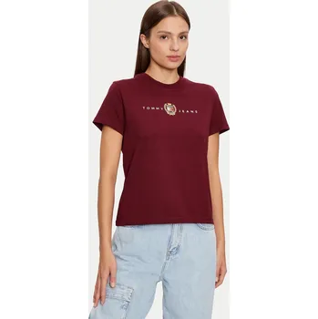Dámské tričko Tommy Jeans dámské vínové tričko 20007264-8720637208007