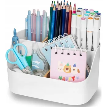 Úložný box ORGANIZÉR NA STŮL S 5 PŘIHRÁDKAMI BÍLÝ