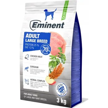 Krmivo pro psa Eminent Adult Large Breed 25/13 3kg bez lepku, pro dospělé psy velkých plemen (např. ovčák, labrador), bez lepku