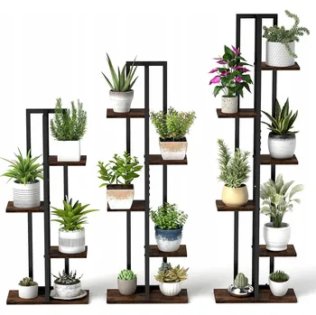 Stojan na květiny STOJAN SADA STOJANŮ DRŽÁK NA KVĚTINÁČ PRO VENKOVNÍ ROSTLINY UVNITŘ ZAHRADY 3KS